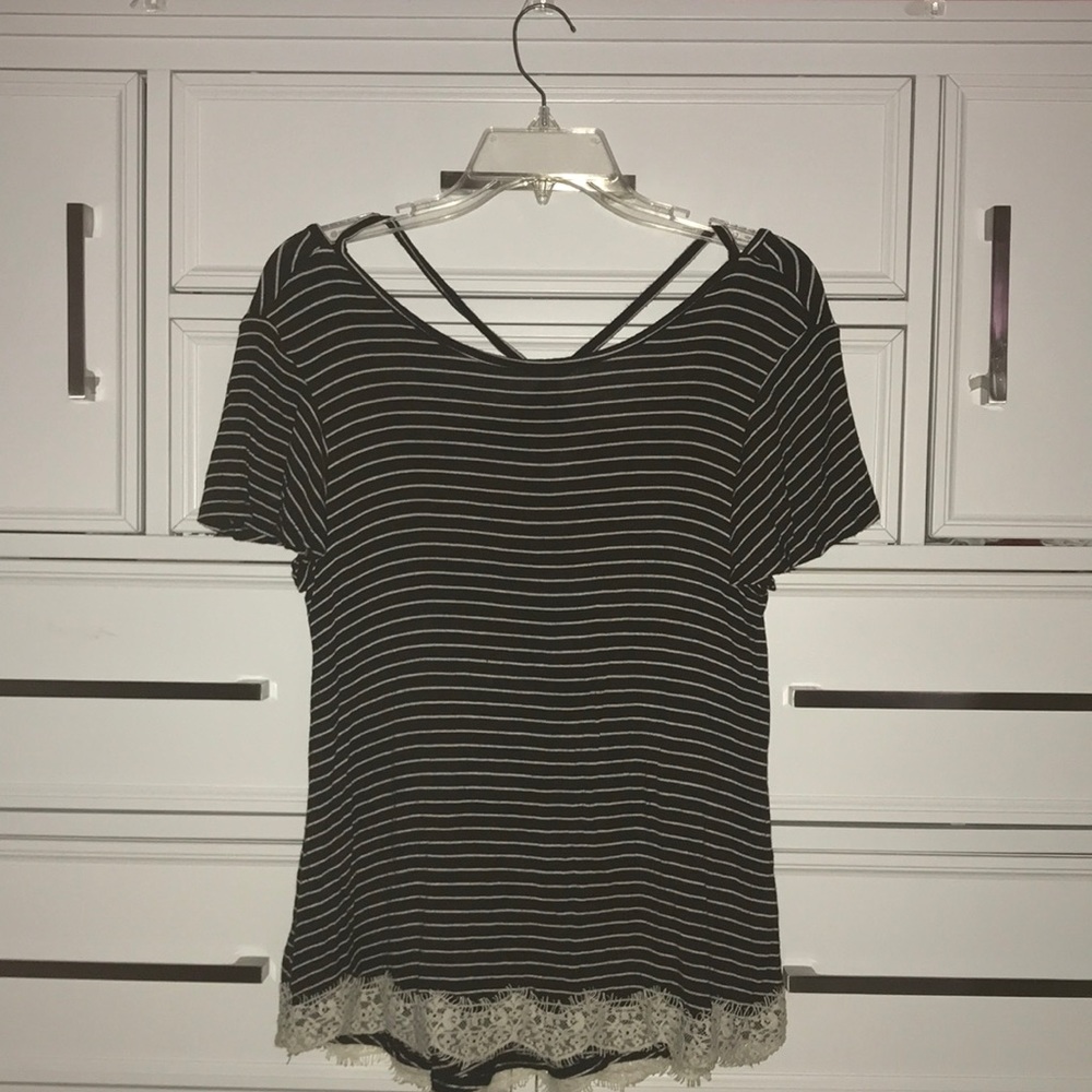 white striped blouse